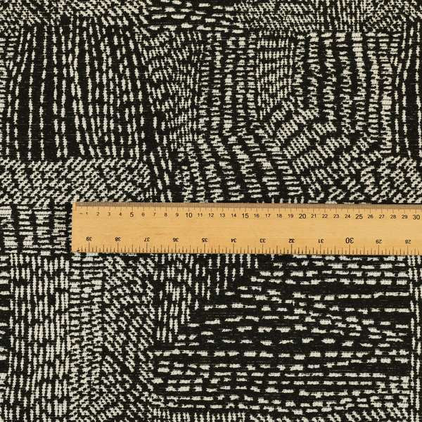 Semi Plain Pattern In Black Colour Chenille Upholstery Fabric JO-708 - Roman Blinds