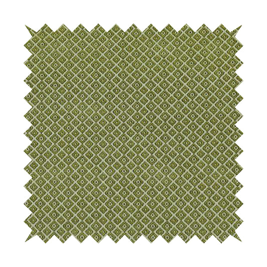 Small Diamond Geometric Pattern In Green Colour Chenille Upholstery Fabric JO-709