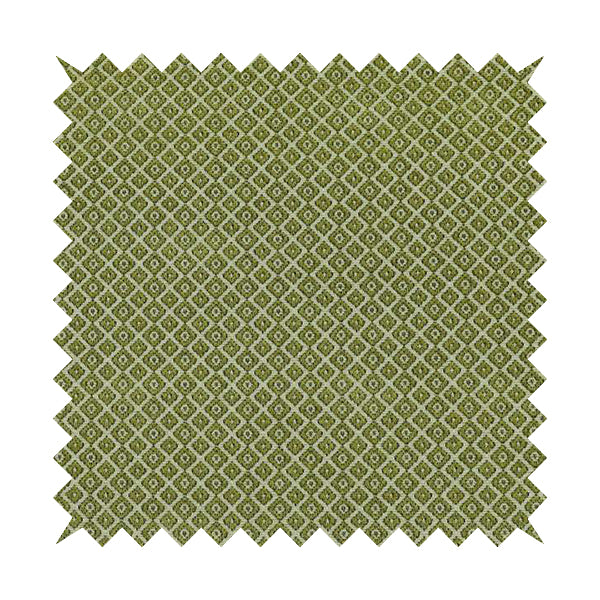 Small Diamond Geometric Pattern In Green Colour Chenille Upholstery Fabric JO-709 - Made To Measure Curtains