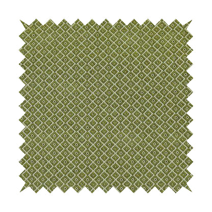 Small Diamond Geometric Pattern In Green Colour Chenille Upholstery Fabric JO-709 - Made To Measure Curtains