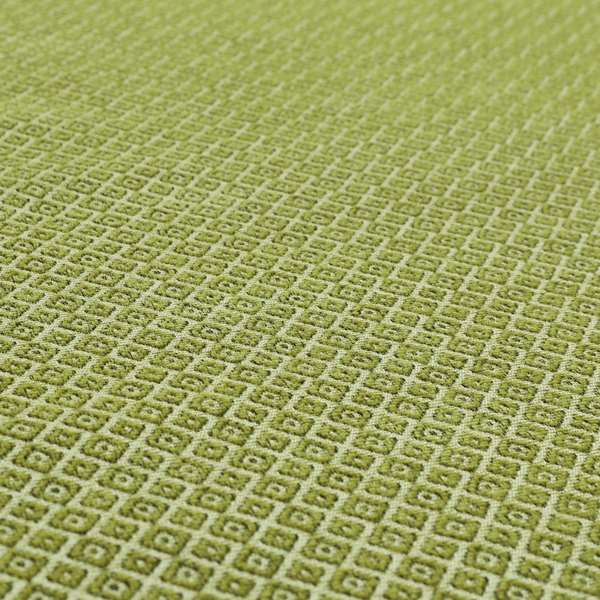 Small Diamond Geometric Pattern In Green Colour Chenille Upholstery Fabric JO-709 - Made To Measure Curtains