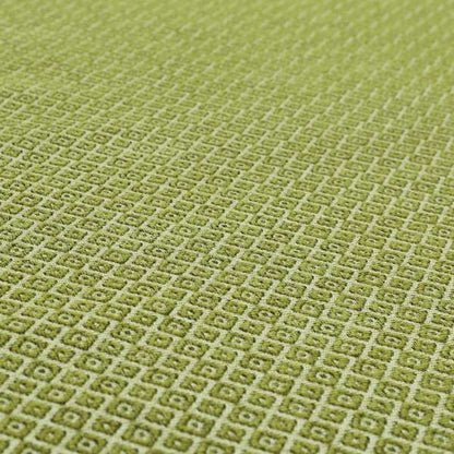 Small Diamond Geometric Pattern In Green Colour Chenille Upholstery Fabric JO-709 - Made To Measure Curtains