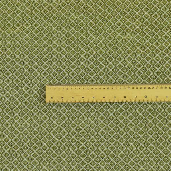 Small Diamond Geometric Pattern In Green Colour Chenille Upholstery Fabric JO-709 - Roman Blinds