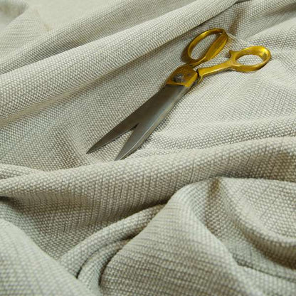 Pesaro Soft Woven Cream Colour Chenille Upholstery Fabric JO-71 - Made To Measure Curtains