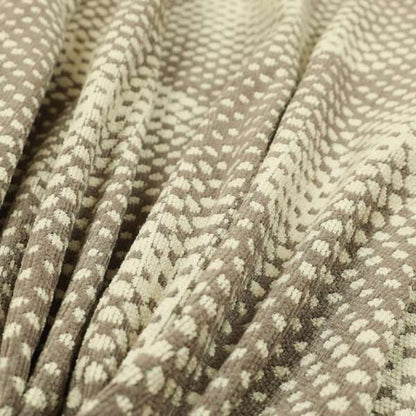 Cream Brown Colour Modern Dotted Pattern Chenille Upholstery Fabric JO-710 - Roman Blinds