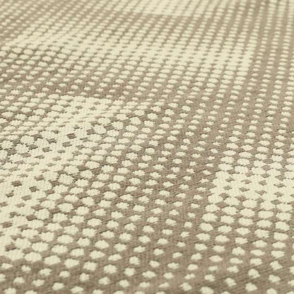 Cream Brown Colour Modern Dotted Pattern Chenille Upholstery Fabric JO-710 - Made To Measure Curtains