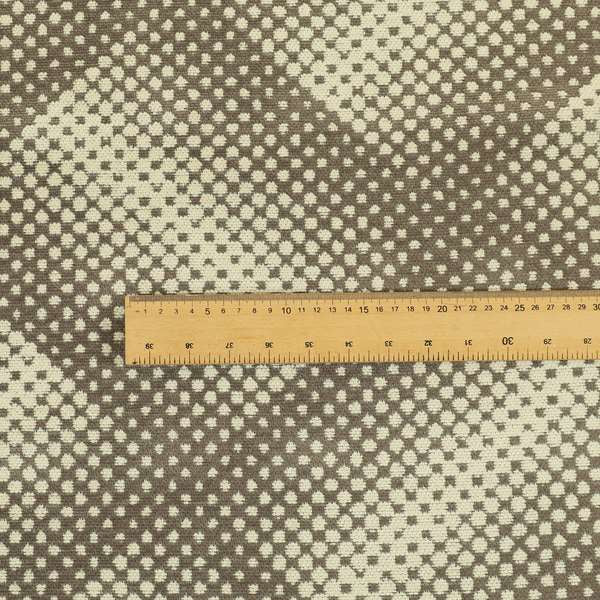 Cream Brown Colour Modern Dotted Pattern Chenille Upholstery Fabric JO-710 - Roman Blinds