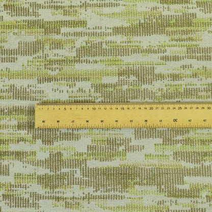 Modern Abstract Semi Plain Pattern In Green Colour Chenille Upholstery Fabric JO-713 - Roman Blinds