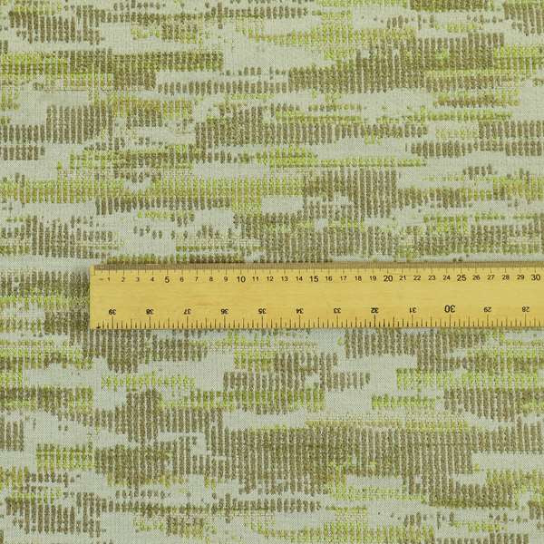 Modern Abstract Semi Plain Pattern In Green Colour Chenille Upholstery Fabric JO-713 - Made To Measure Curtains