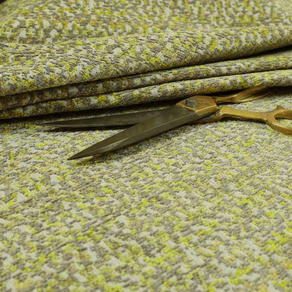 Abstract Pattern In Green Colour Chenille Upholstery Fabric JO-714 - Roman Blinds