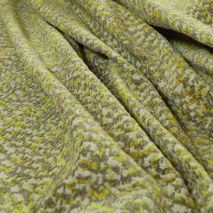 Abstract Pattern In Green Colour Chenille Upholstery Fabric JO-714 - Made To Measure Curtains