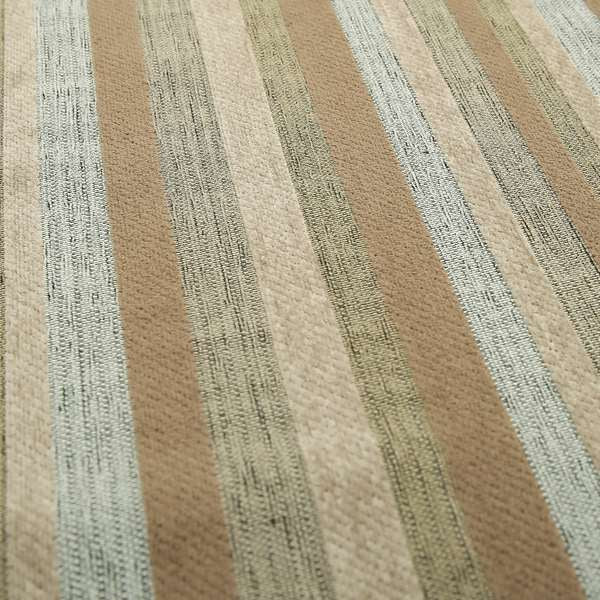 Enya Designer Soft Luxury Striped Fabric Brown Beige Grey JO-72 - Roman Blinds