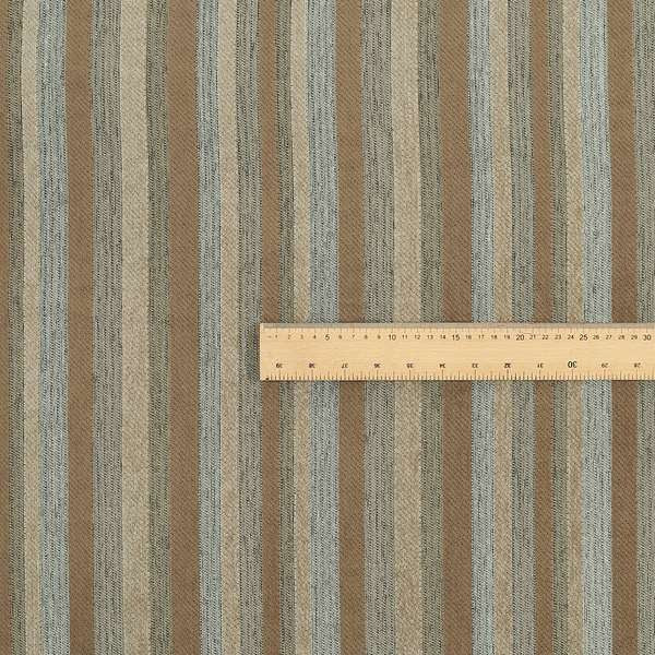 Enya Designer Soft Luxury Striped Fabric Brown Beige Grey JO-72 - Roman Blinds