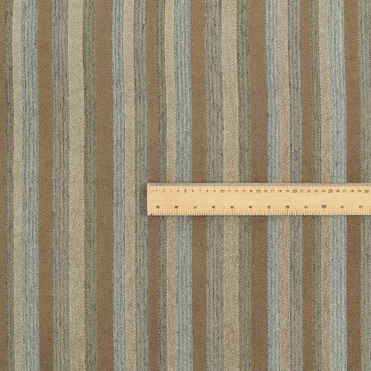 Enya Designer Soft Luxury Striped Fabric Brown Beige Grey JO-72 - Made To Measure Curtains