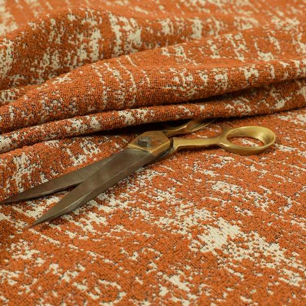 Semi Plain Pattern In Orange Colour Chenille Upholstery Fabric JO-720 - Roman Blinds