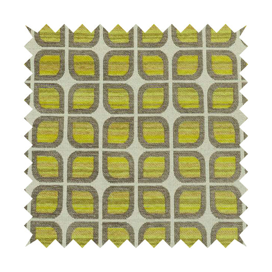 Modern Geometric Pattern In Grey Green Colour Chenille Upholstery Fabric JO-722