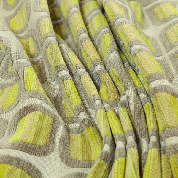 Modern Geometric Pattern In Grey Green Colour Chenille Upholstery Fabric JO-722 - Roman Blinds