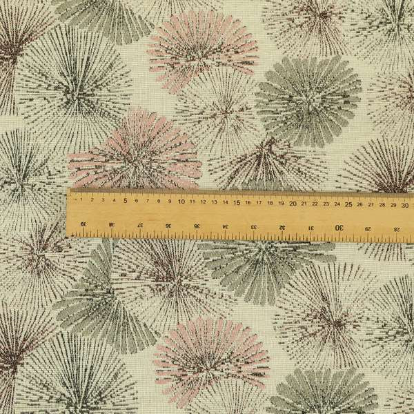 Blossom Floral Pink Grey Chenille Jacquard Upholstery Fabric JO-725 - Made To Measure Curtains