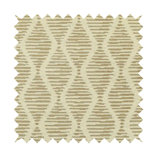 Cream Brown Colour Modern Vertical Wave Pattern Chenille Upholstery Fabric JO-726 - Made To Measure Curtains