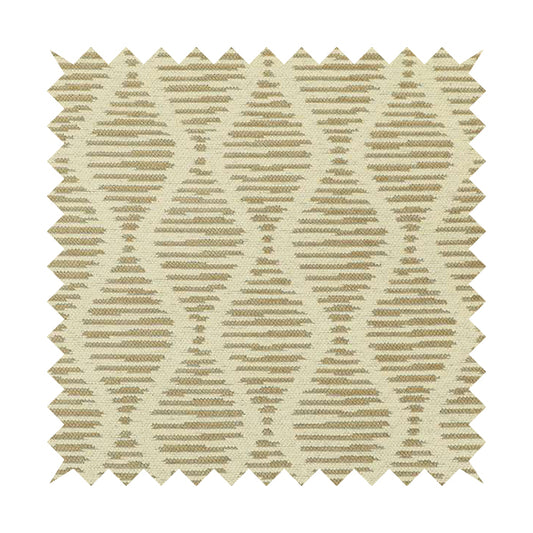 Cream Brown Colour Modern Vertical Wave Pattern Chenille Upholstery Fabric JO-726