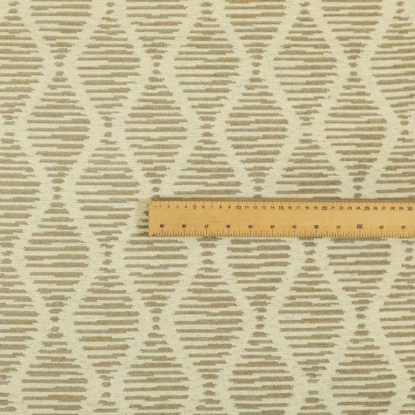 Cream Brown Colour Modern Vertical Wave Pattern Chenille Upholstery Fabric JO-726 - Roman Blinds