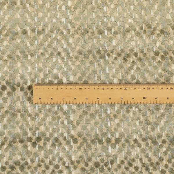 Dotted Pattern In Green Brown Colour Velvet Upholstery Fabric JO-728 - Roman Blinds