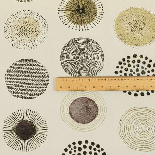 Multi Circular Shaped Pattern Chenille Upholstery Fabric JO-730 - Roman Blinds