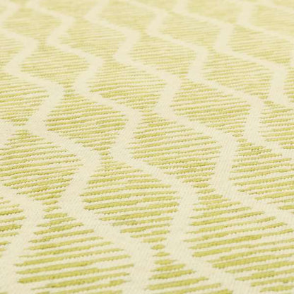 Cream Green Colour Modern Vertical Wave Pattern Chenille Upholstery Fabric JO-734 - Roman Blinds