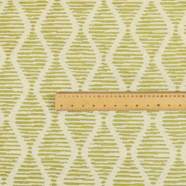 Cream Green Colour Modern Vertical Wave Pattern Chenille Upholstery Fabric JO-734 - Roman Blinds