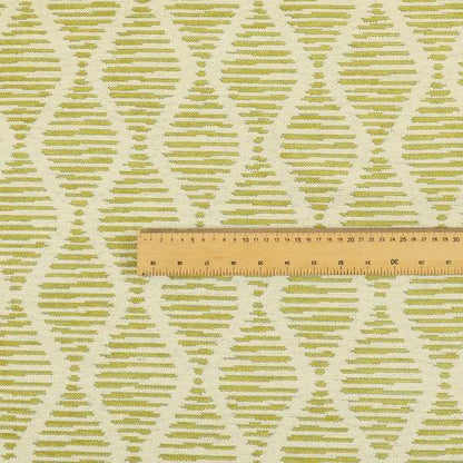 Cream Green Colour Modern Vertical Wave Pattern Chenille Upholstery Fabric JO-734 - Roman Blinds