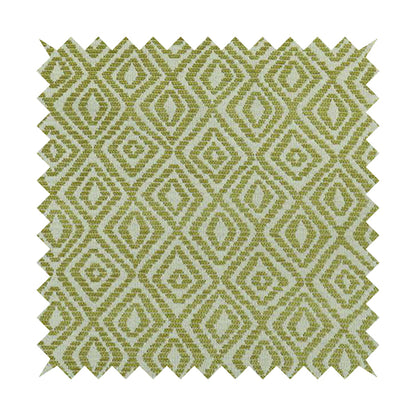 Geometric Diamond Modern Pattern In Green Colour Chenille Upholstery Fabric JO-735 - Roman Blinds