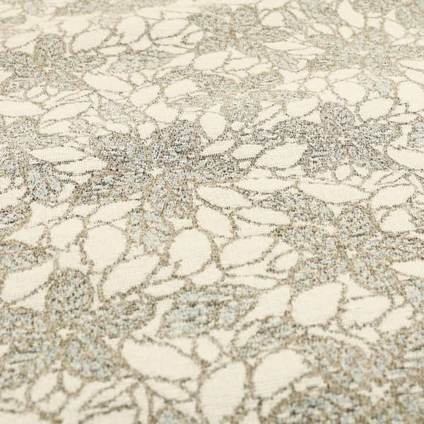 Outlined Floral Theme Pattern In Grey Colour Chenille Jacquard Furniture Fabric JO-741 - Roman Blinds