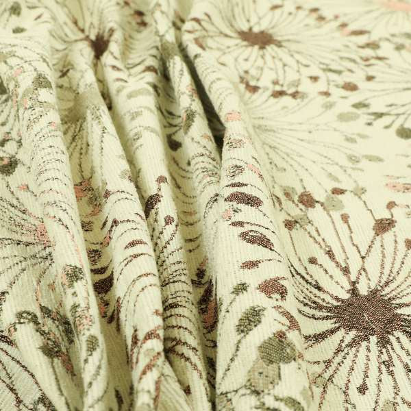 Web Outburst Theme Pattern In Grey Pink White Colour Chenille Jacquard Furniture Fabric JO-742