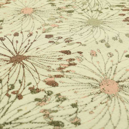 Web Outburst Theme Pattern In Grey Pink White Colour Chenille Jacquard Furniture Fabric JO-742 - Roman Blinds