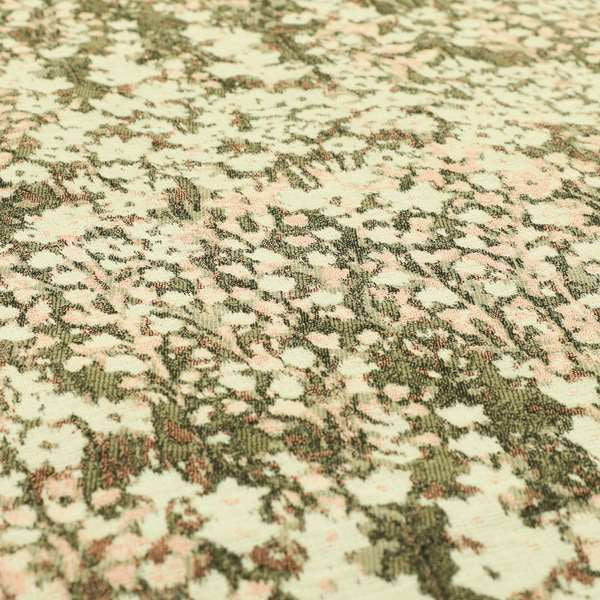 Garden Of Flowers In Abstract Pattern Grey Brown Pink Colour Chenille Fabric JO-743 - Roman Blinds