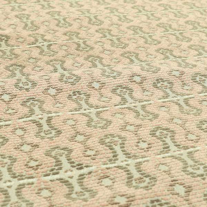 Geometric Pattern Pink Brown Chenille Upholstery Fabric JO-745 - Made To Measure Curtains