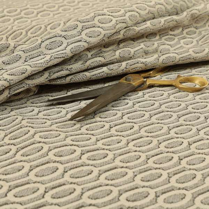 Uniformed Eclipsed Stripe Pattern In Grey Colour Chenille Upholstery Fabric JO-747 - Made To Measure Curtains