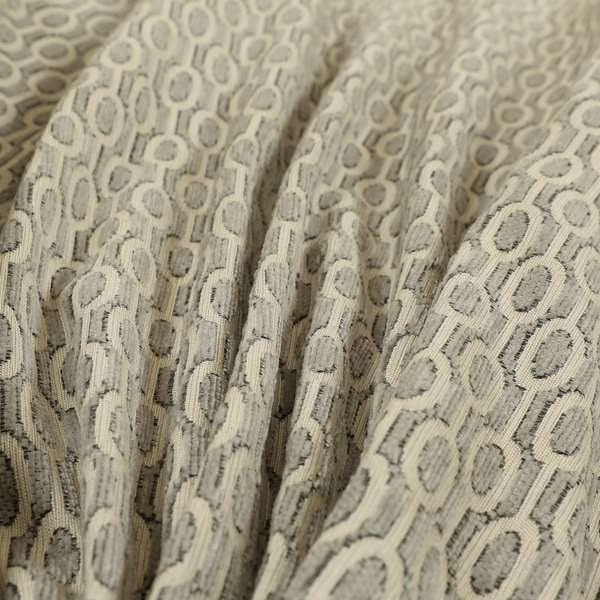 Uniformed Eclipsed Stripe Pattern In Grey Colour Chenille Upholstery Fabric JO-747 - Made To Measure Curtains