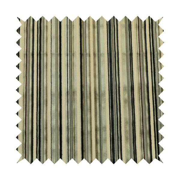 Striped Pattern In Black Grey Colour Velvet Upholstery Fabric JO-748 - Roman Blinds