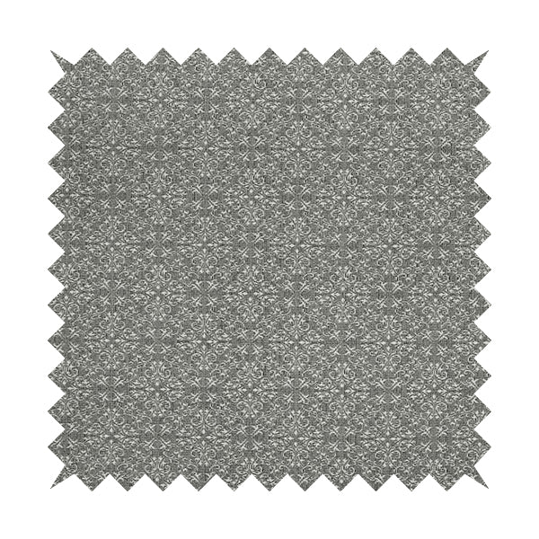 Victoria Medallion Design Fabric In Grey Woven Soft Chenille Furnishing Fabric JO-75 - Handmade Cushions