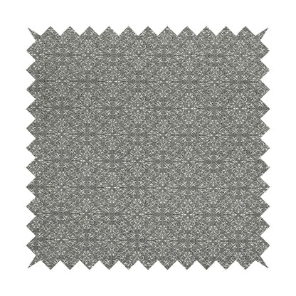 Victoria Medallion Design Fabric In Grey Woven Soft Chenille Furnishing Fabric JO-75 - Made To Measure Curtains