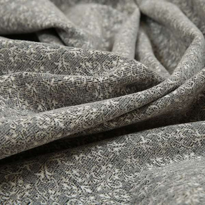 Victoria Medallion Design Fabric In Grey Woven Soft Chenille Furnishing Fabric JO-75 - Made To Measure Curtains