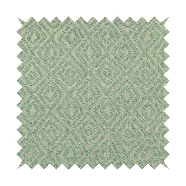 Geometric Diamond Modern Pattern In Light Blue Colour Chenille Upholstery Fabric JO-750