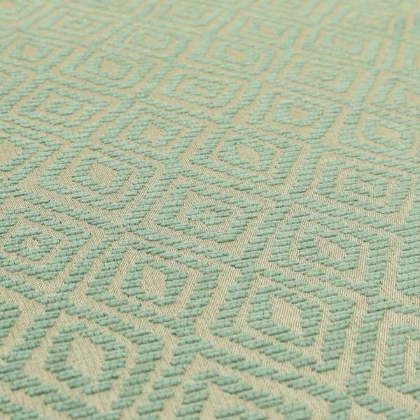 Geometric Diamond Modern Pattern In Light Blue Colour Chenille Upholstery Fabric JO-750 - Made To Measure Curtains