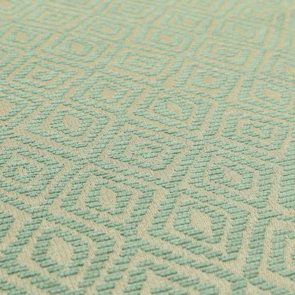 Geometric Diamond Modern Pattern In Light Blue Colour Chenille Upholstery Fabric JO-750 - Made To Measure Curtains