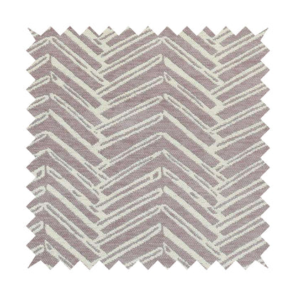 Cream Pink Colour Arrow Striped Pattern Chenille Upholstery Fabric JO-751 - Roman Blinds