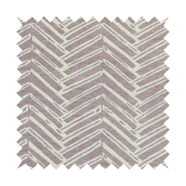 Cream Pink Colour Arrow Striped Pattern Chenille Upholstery Fabric JO-751 - Made To Measure Curtains