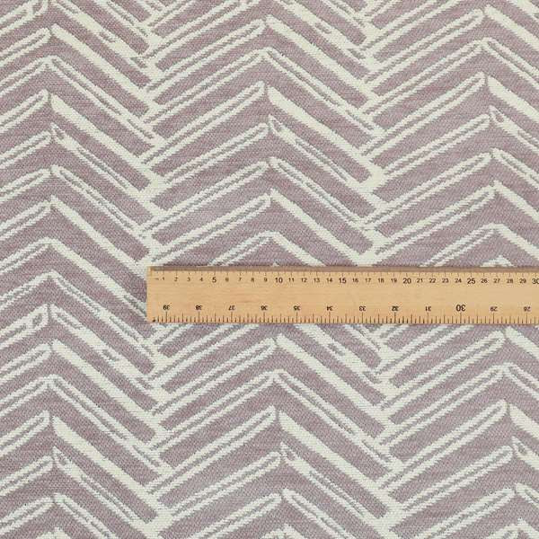 Cream Pink Colour Arrow Striped Pattern Chenille Upholstery Fabric JO-751 - Roman Blinds