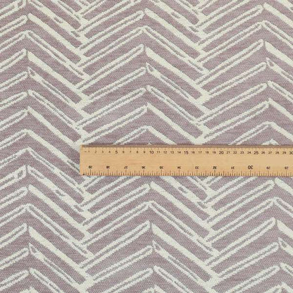 Cream Pink Colour Arrow Striped Pattern Chenille Upholstery Fabric JO-751 - Roman Blinds