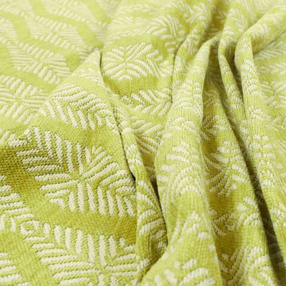 Cream Green Colour Modern Vertical Wave Pattern Chenille Upholstery Fabric JO-754 - Made To Measure Curtains